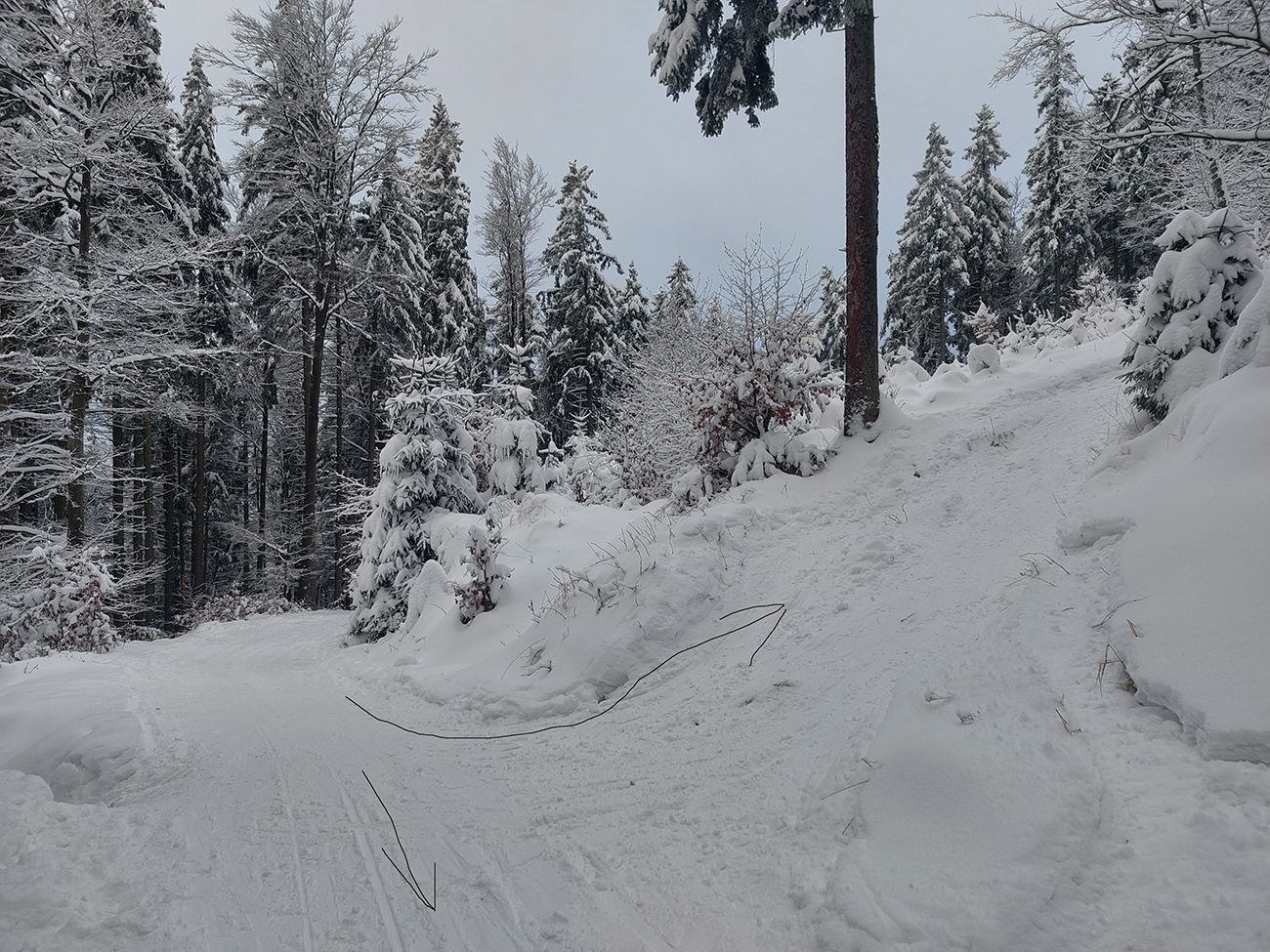 Posledná_skratka_na_cestu_je_strmá,_tak_cestou_dole_už_prebrzdená.